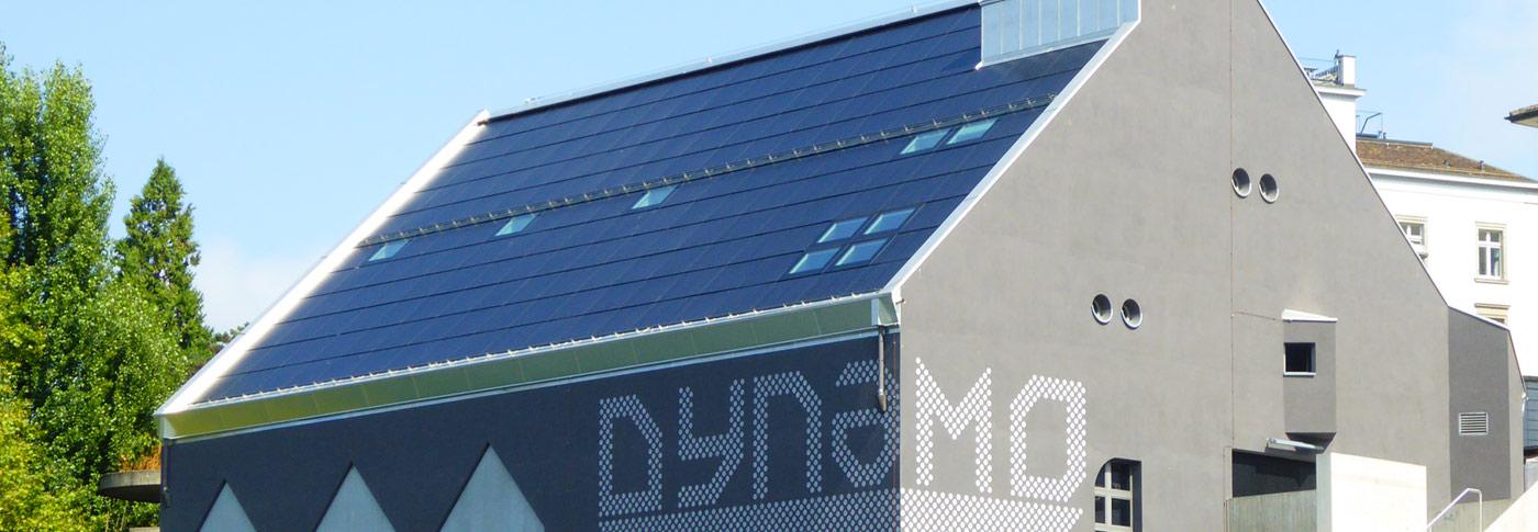 Jugendhaus Dynamo Zürich: Photovoltaikdach 36.13 kWp